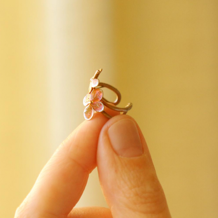 Cuff in silver, Hydrangea, фото 2